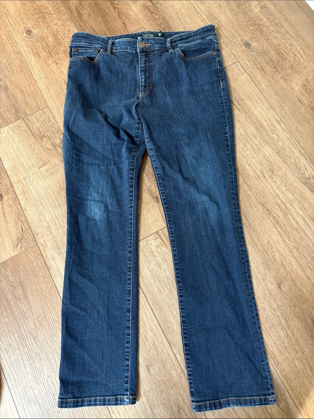 Classic Women's Mid-Rise Straight Leg Jeans - Dark Blue